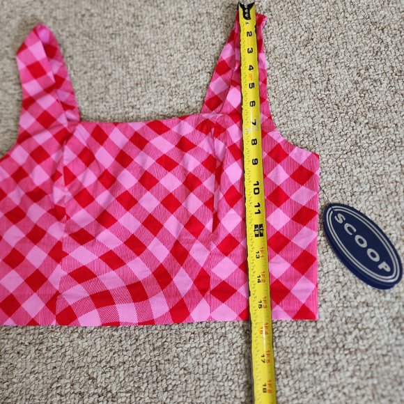 NWT Scoop Women's Square Neck Fitted Poplin Crop Top Size S - Picture 8 of 10